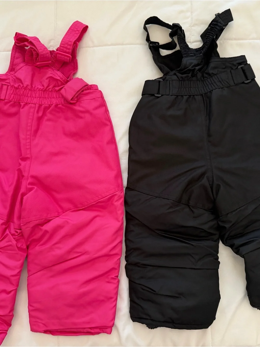 Cat & Jack Pink and Black Kids Snow Overalls Pair